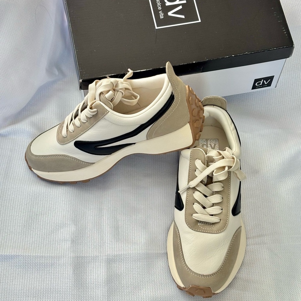 DV by Dolce Vita Beige and Black Sneakers